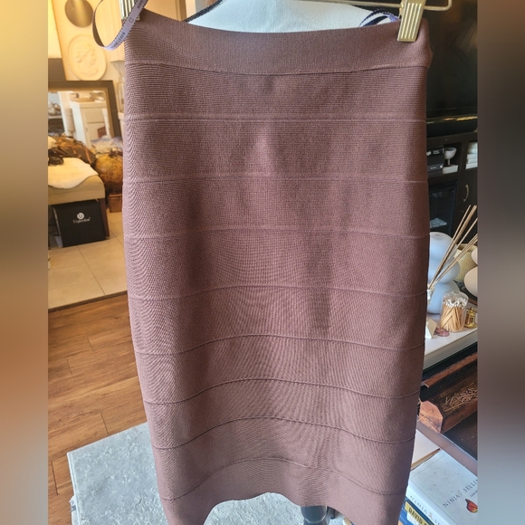 Herve Leger Brown Bandage Skirt - Picture 1 of 3